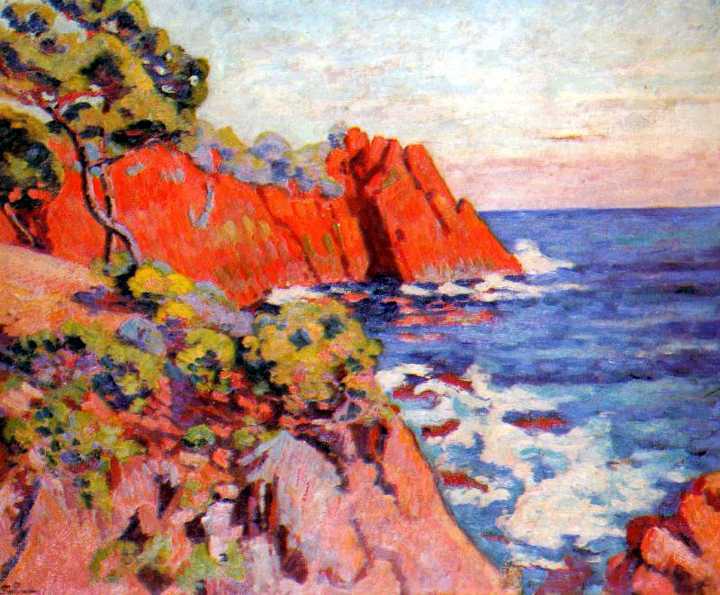 Rochers sur la Côte à Agay (1907) - Armand Guillaumin Tablo