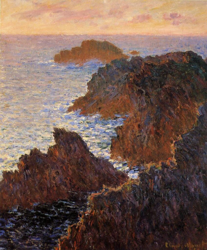 Rocks at Belle Ile, Port Domois (1886) - Claude Monet Tablo