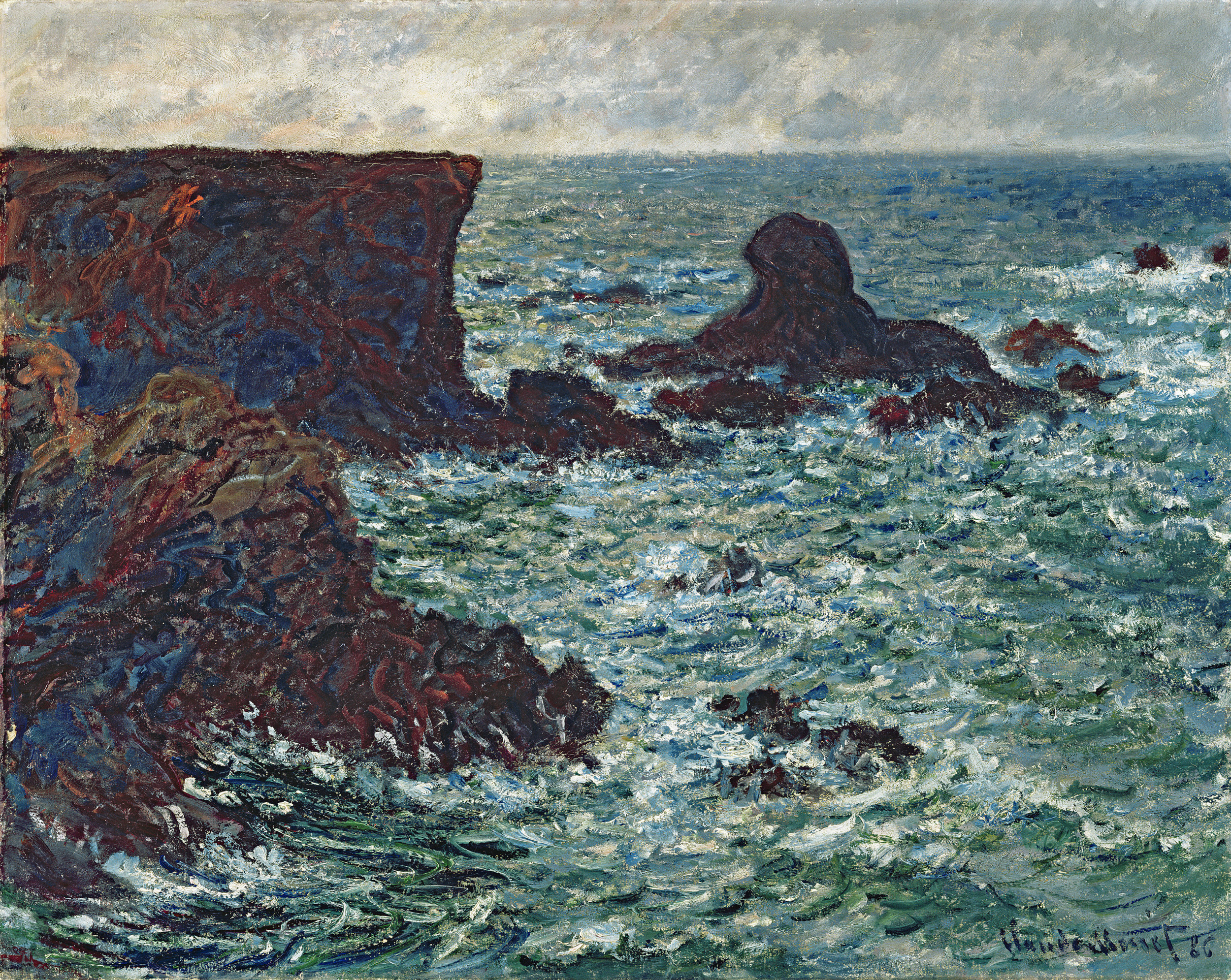 Rocks at Port Coton, the Lion Rock (1886) - Claude Monet Tablo