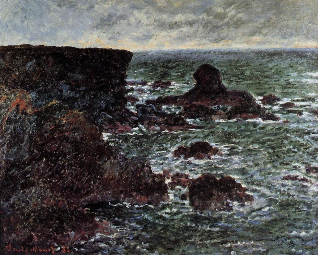 Rocky Coast and the Lion Rock, Belle Ile (1886) - Claude Monet Tablo