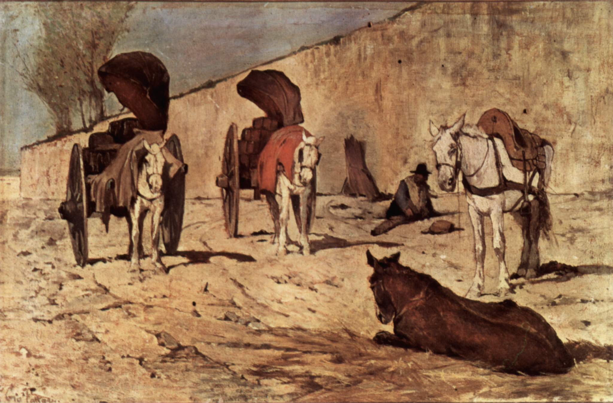 Roman transport wagons (1872) - Giovanni Fattori Tablo