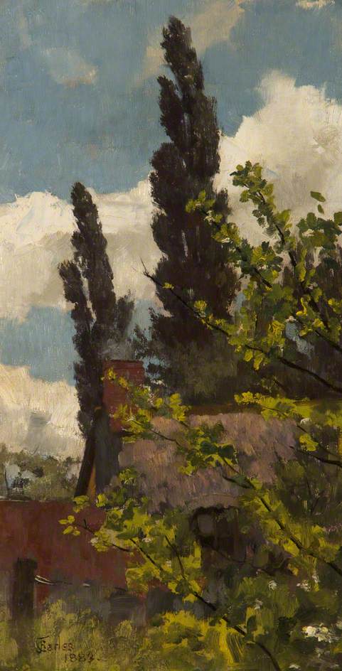 Rooftops and Poplars (1883) - James Charles Tablo