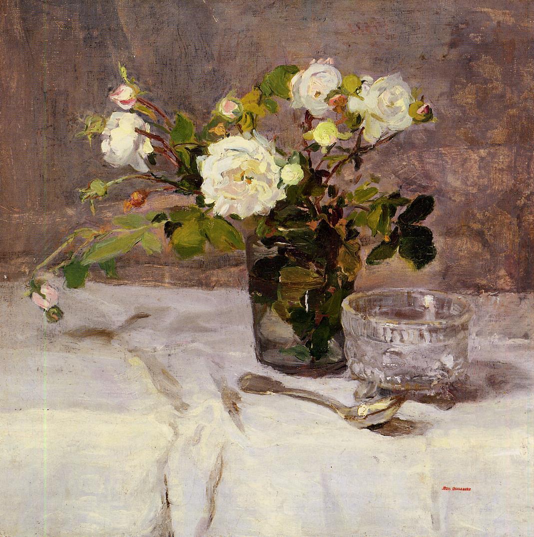 Roses in a Glass (1880) - Eva Gonzalès Tablo