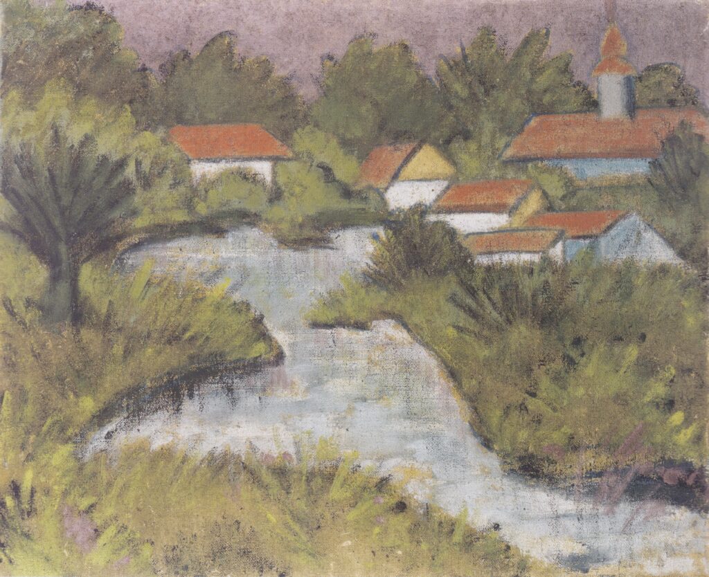 Rote Dächer (1929) - Otto Mueller Tablo