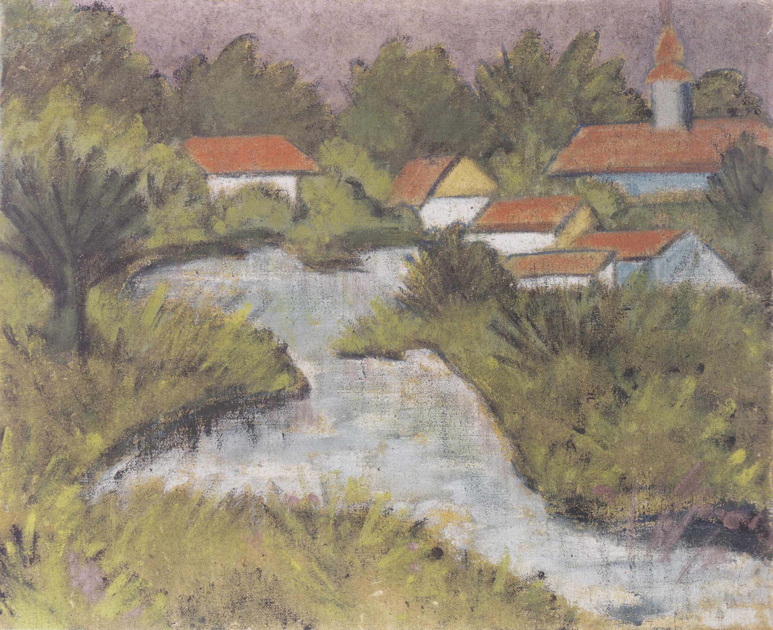 Rote Dächer (1929) - Otto Mueller Tablo