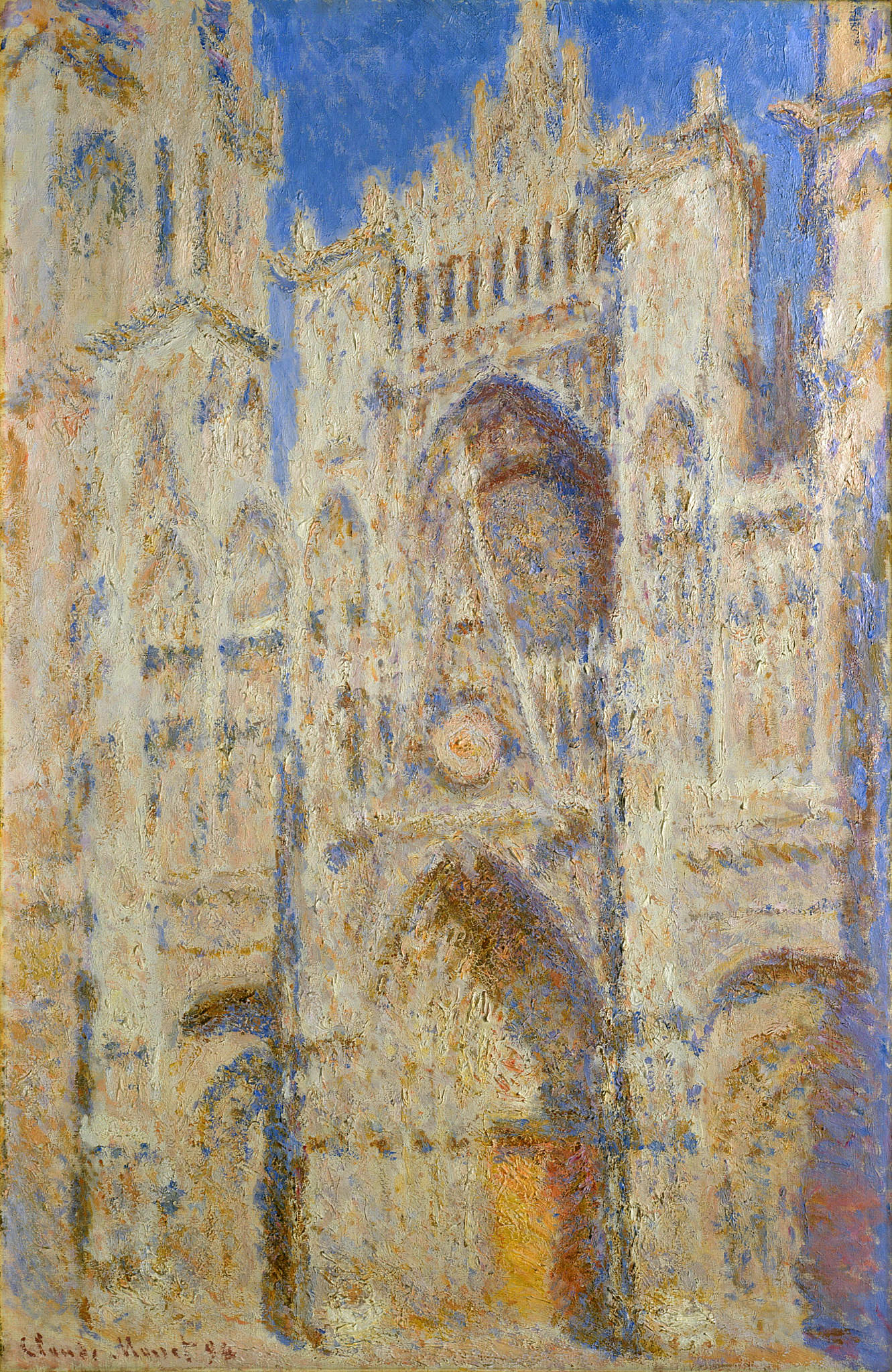 Rouen Cathedral, Portal in the Sun (1894) - Claude Monet Tablo