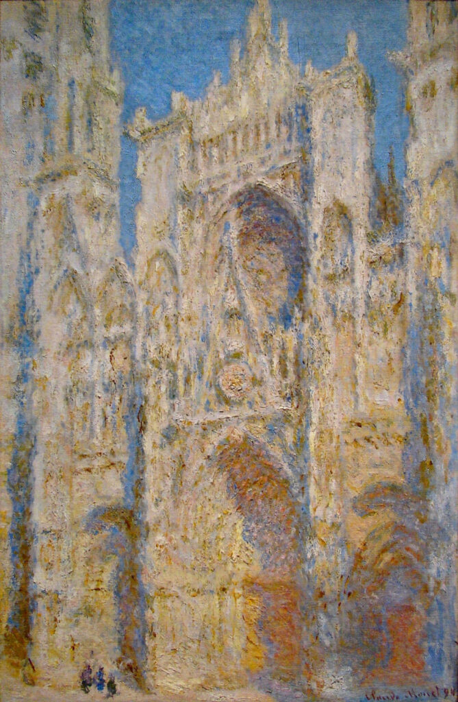 Rouen Cathedral, West Facade, Sunlight (1894) - Claude Monet Tablo