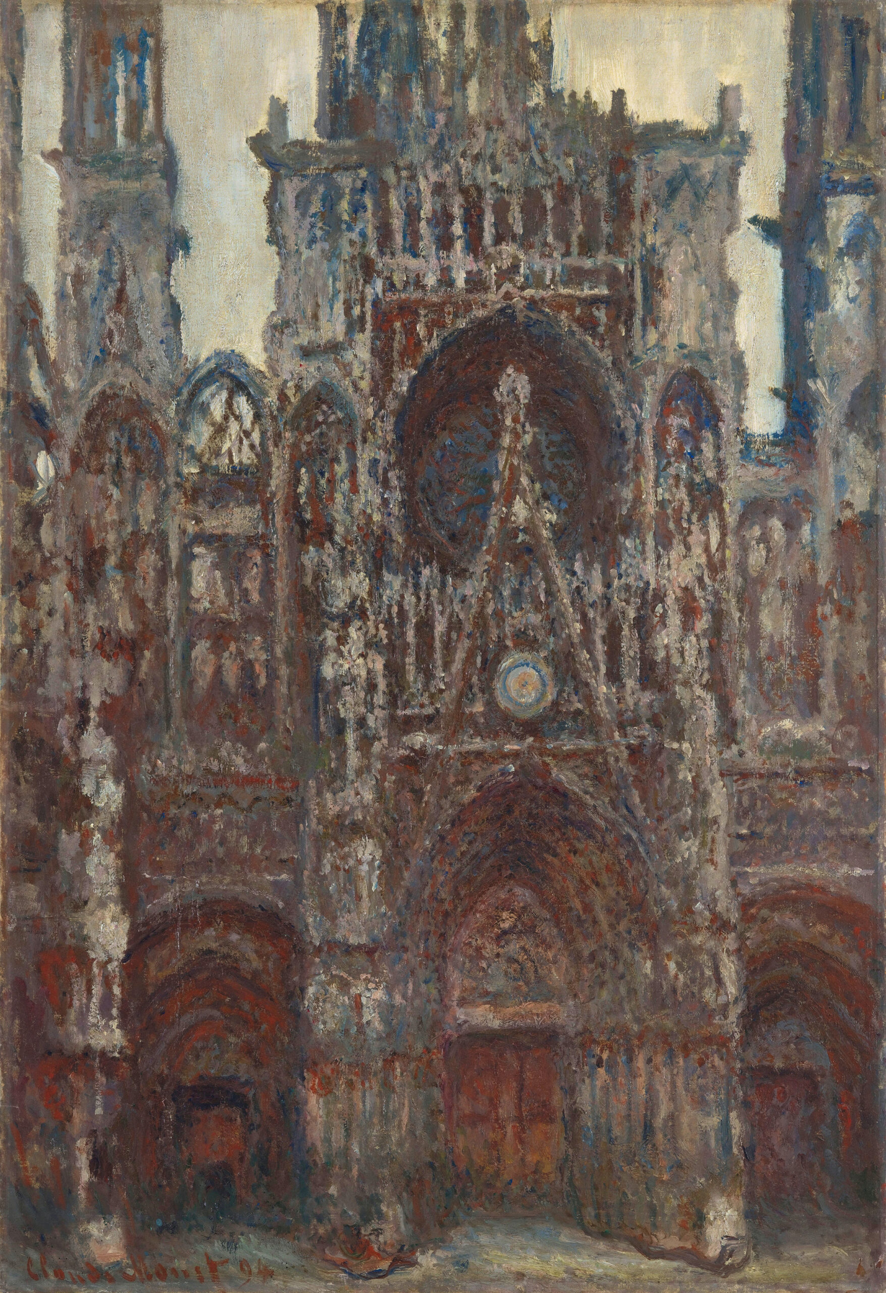 Rouen Cathedral, evening, harmony in brown (1894) - Claude Monet Tablo
