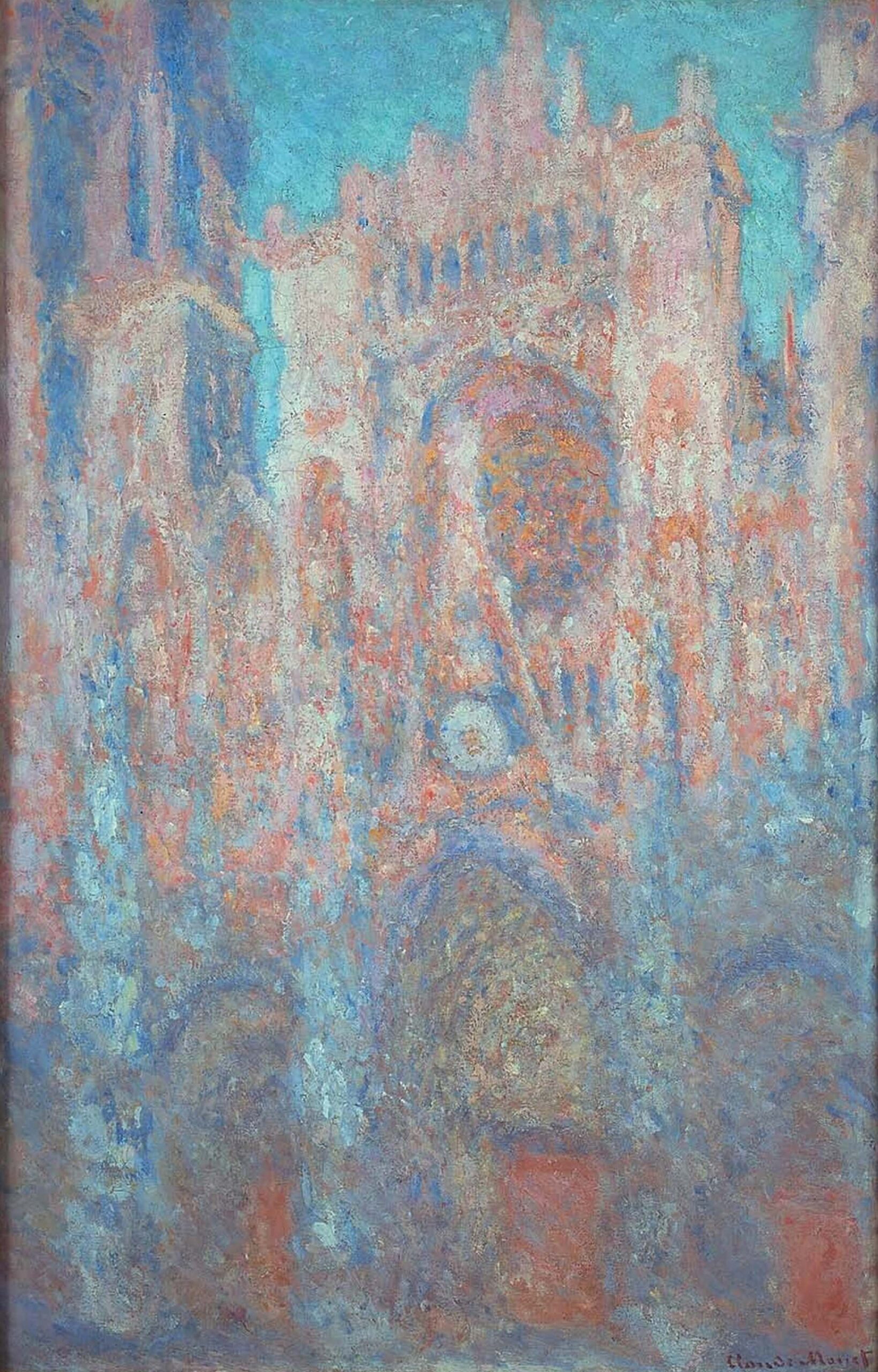 Rouen Cathedral, red, Sunlight (1892) - Claude Monet Tablo