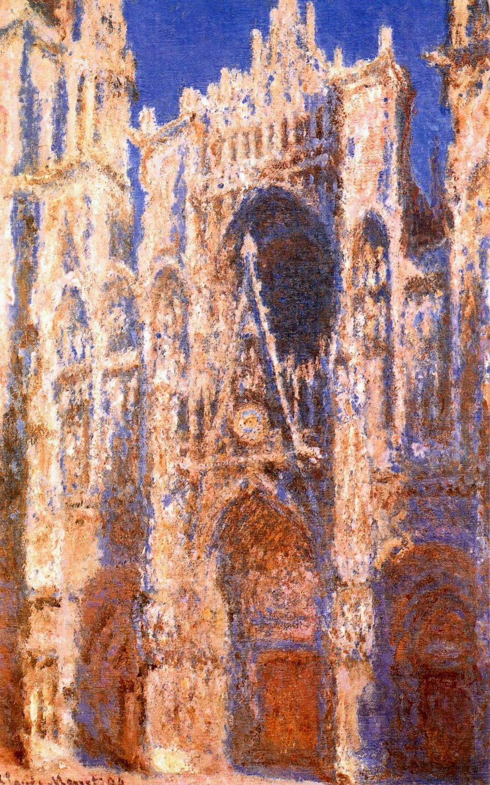 Rouen Cathedral, the Portal in the Sun (1894) - Claude Monet Tablo