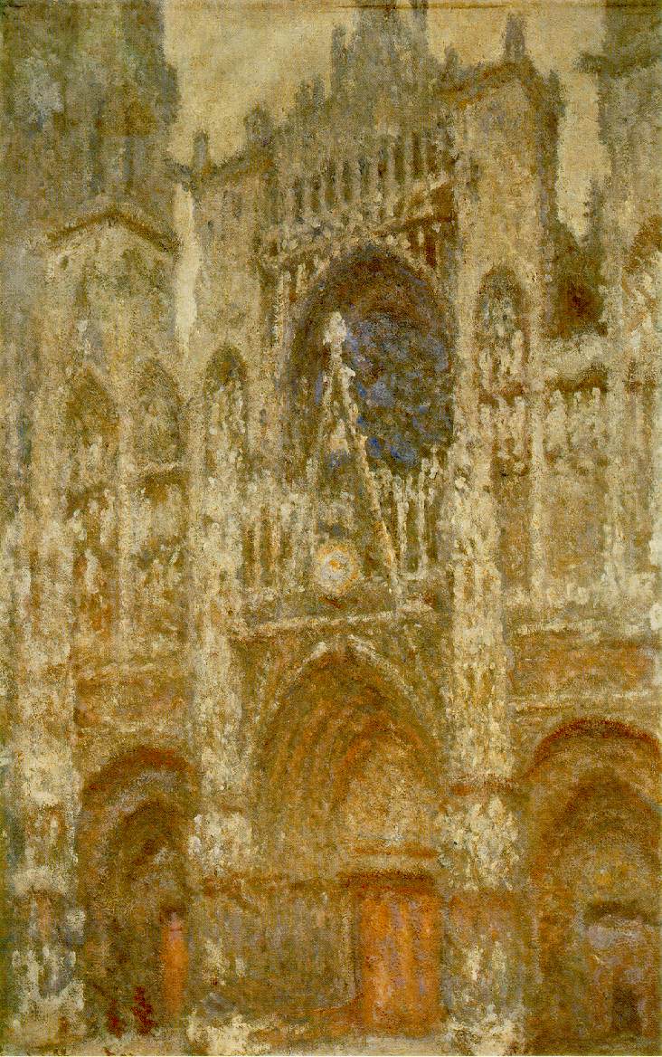 Rouen Cathedral,The Gate, Grey Weather (1894) - Claude Monet Tablo