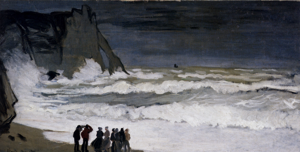 Rough Sea at Etretat (1868) - Claude Monet Tablo