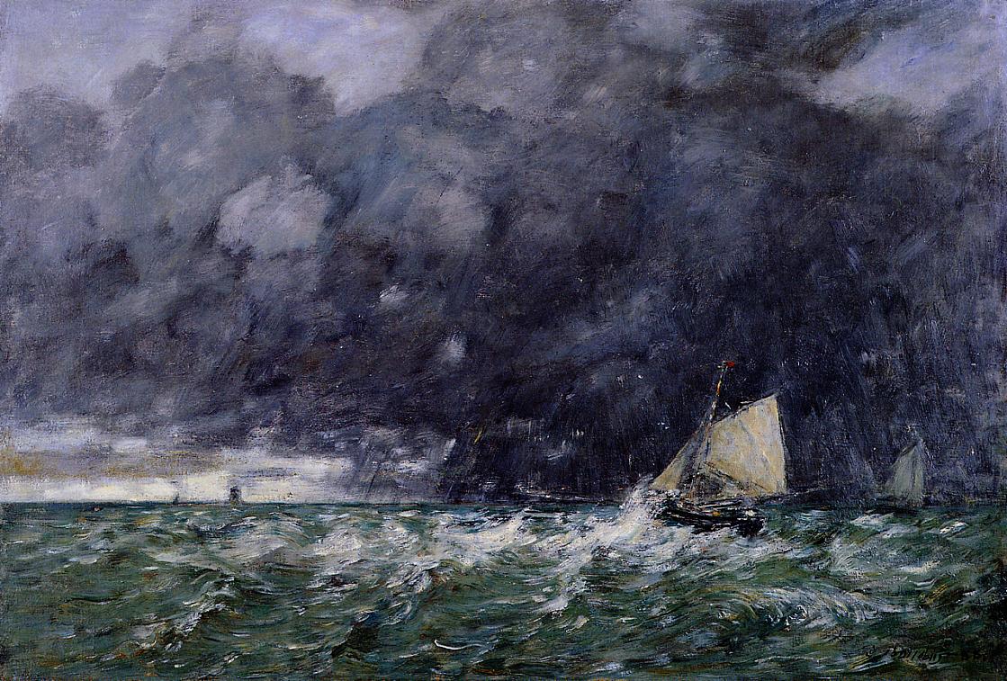 Rough Seas (1885) - Eugène Boudin Tablo
