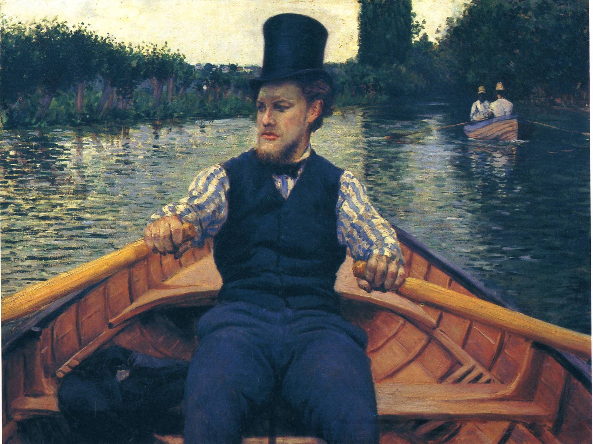 Rower in a Top Hat (1877) - Gustave Caillebotte Tablo