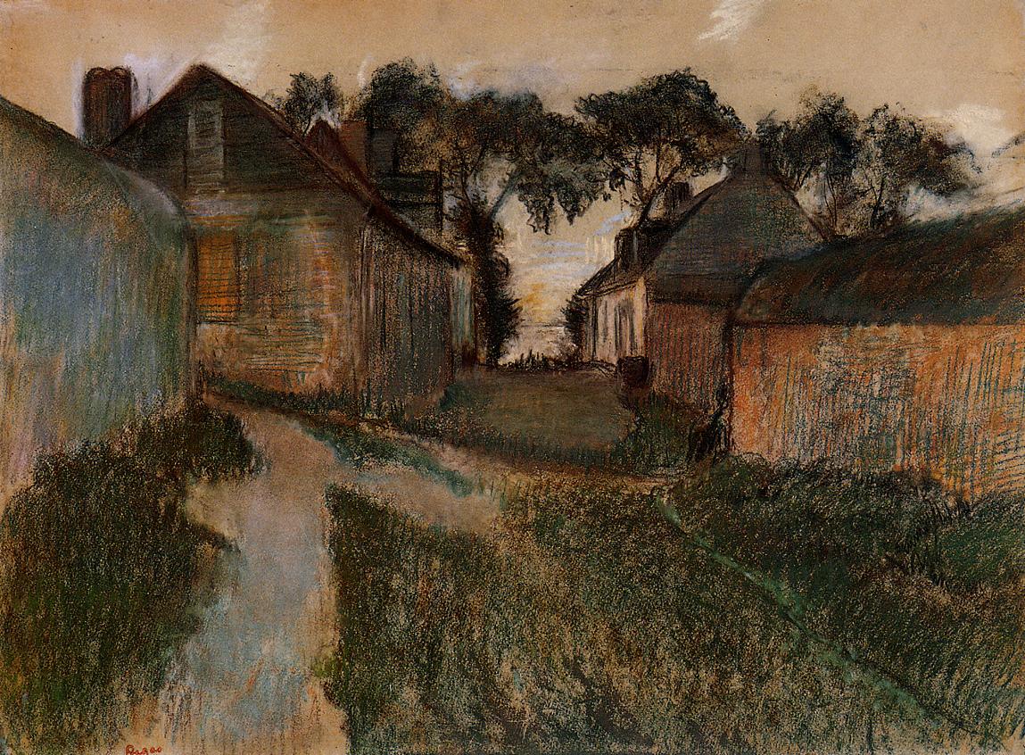 Rue Quesnoy, Saint Valery sur Somme (1895) - Edgar Degas Tablo