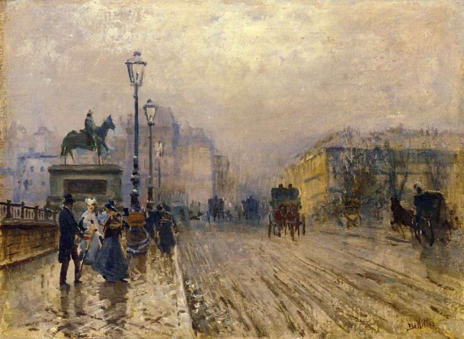 Rue de Paris with Carriages (1874) - Giuseppe De Nittis Tablo