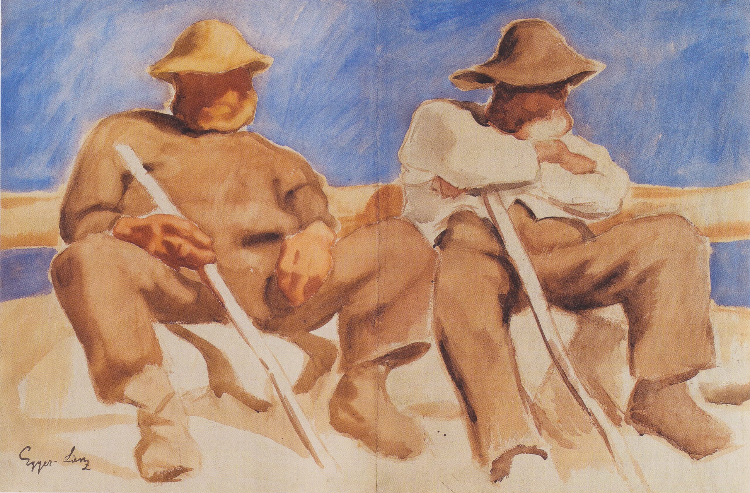 Ruhende Hirten - Albin Egger-Lienz Tablo