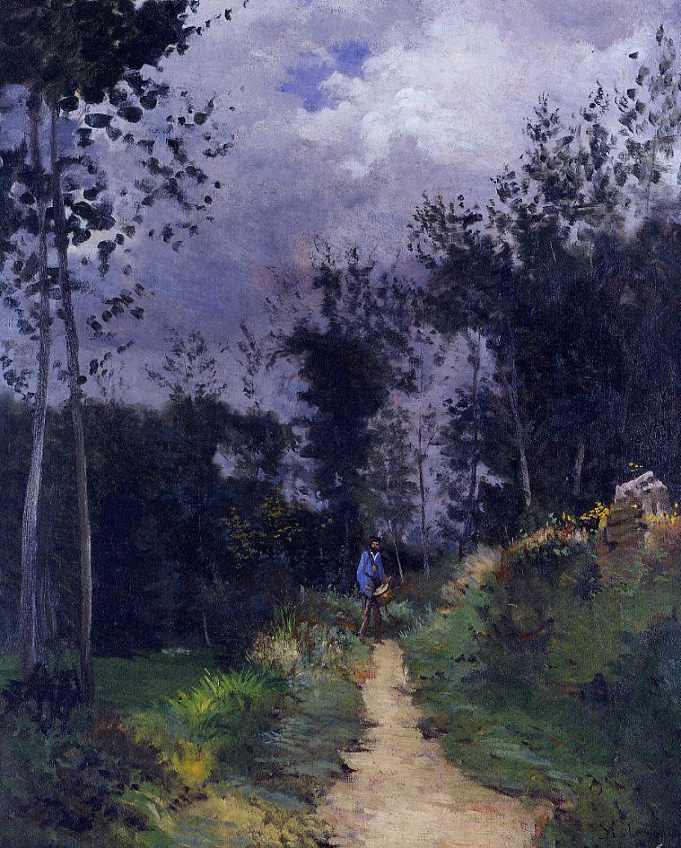 Rural Guardsman in the Fountainbleau Forest (1870) - Alfred Sisley Tablo