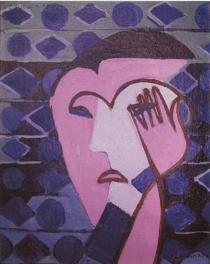 Sad Female Head (1928) - Ernst Ludwig Kirchner Tablo