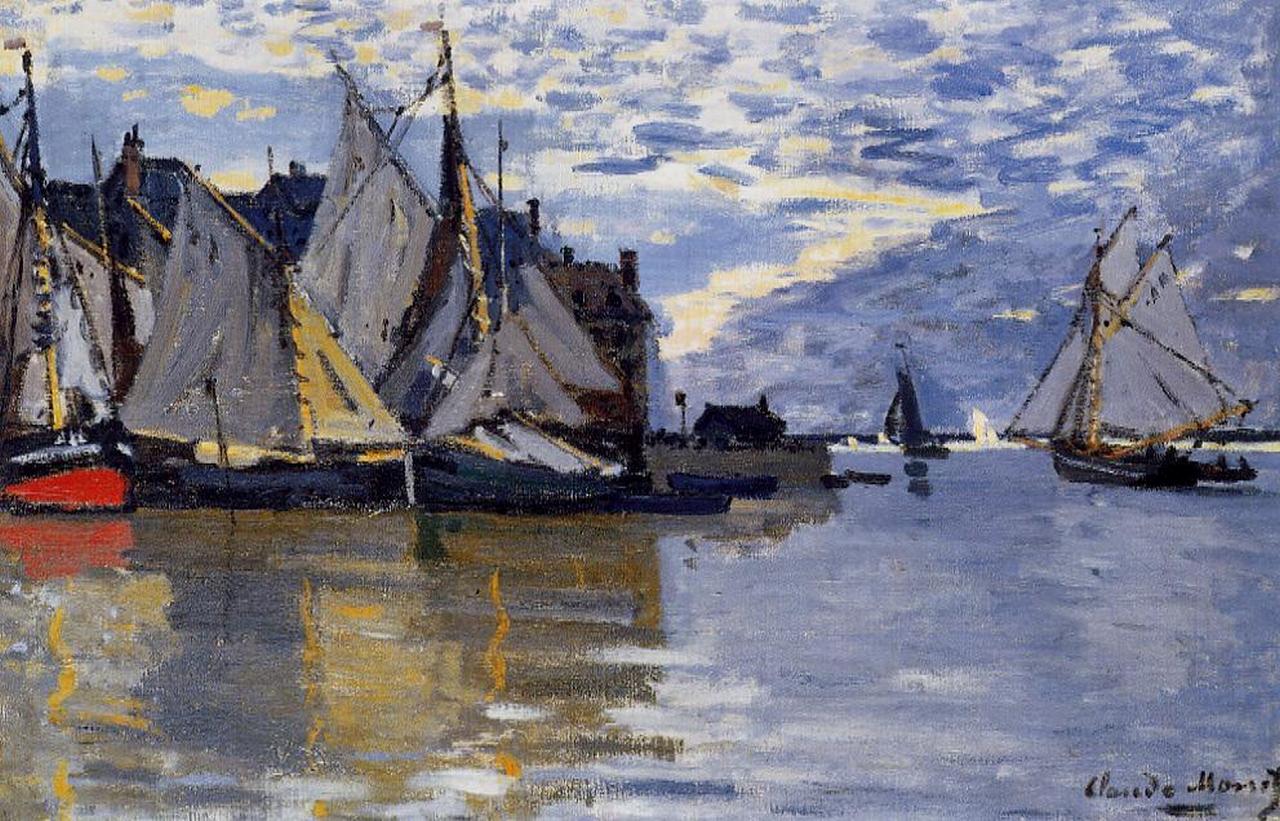 Sailboats (1864) - Claude Monet Tablo