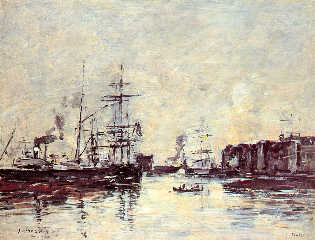 Sailing Boats (1883) - Eugène Boudin Tablo