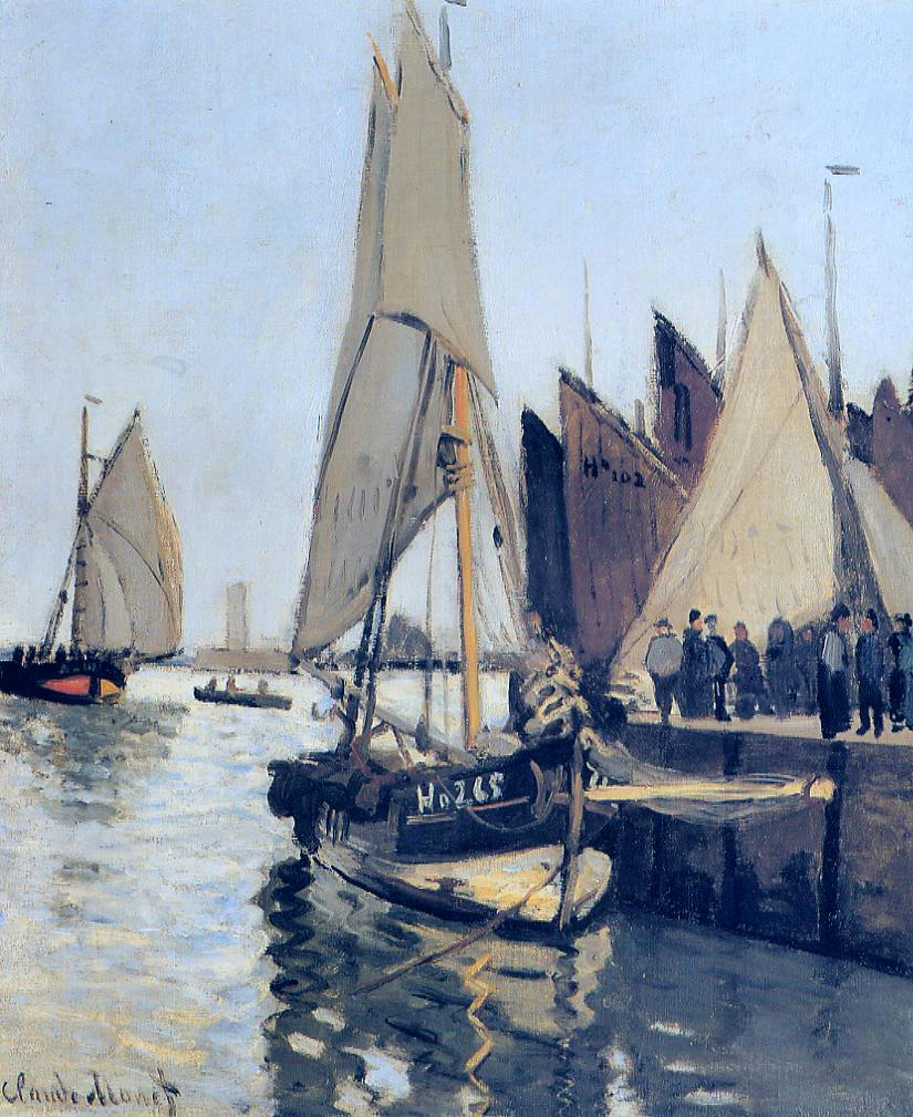 Sailing Boats at Honfleur (1866) - Claude Monet Tablo
