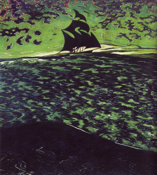 Sailing Vessel at Sea (1920) - Léon Spilliaert Tablo