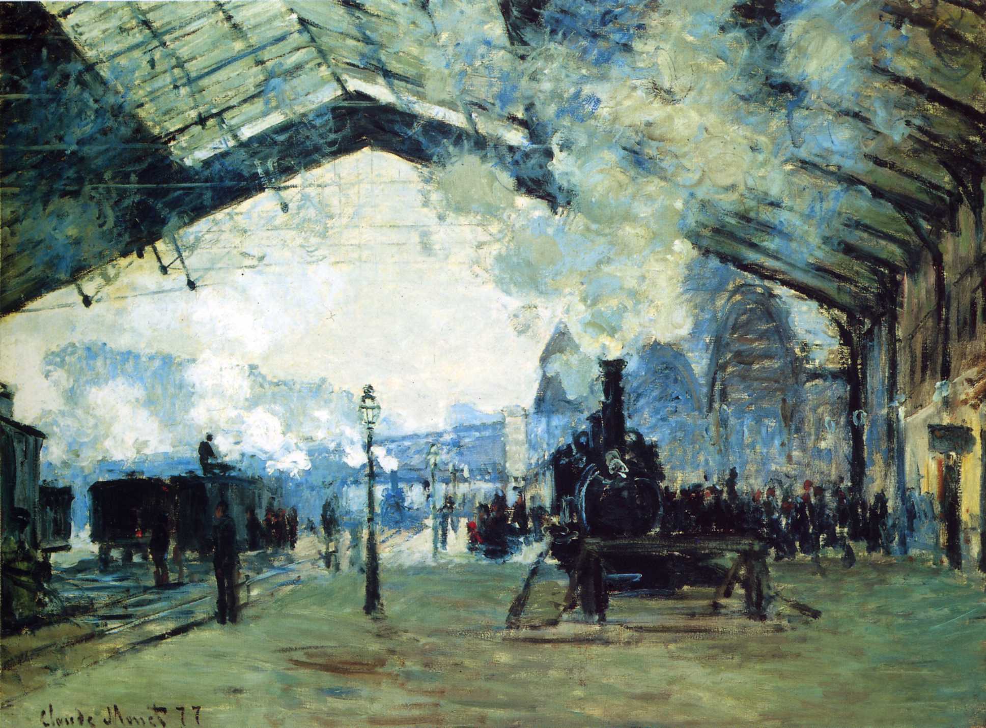 Saint Lazare Gare, Normandy Train (1887) - Claude Monet Tablo