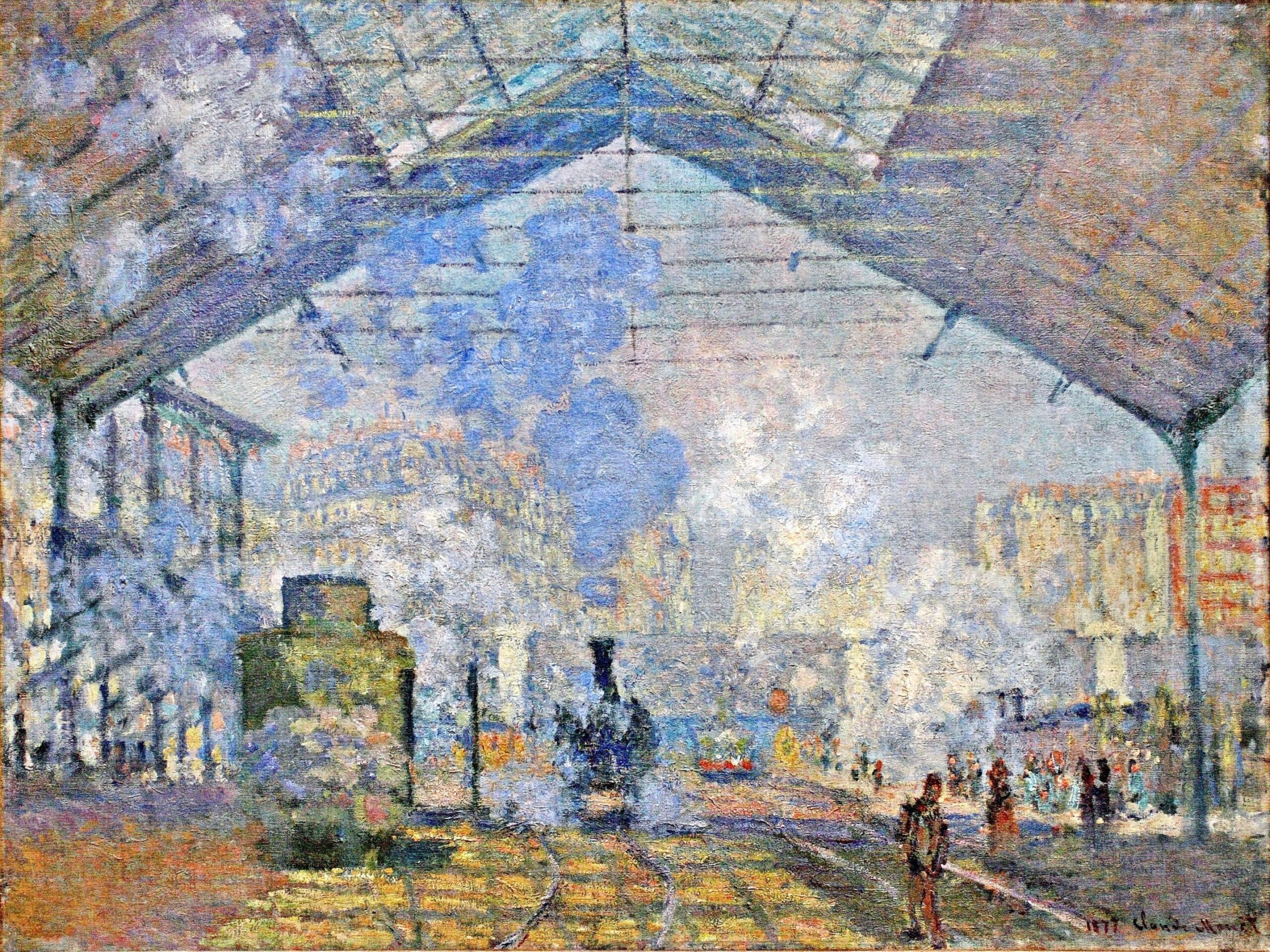 Saint Lazare Station, Exterior View (1877) - Claude Monet Tablo