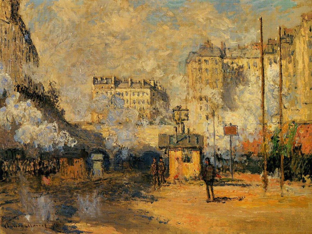 Saint Lazare Station, Sunlight Effect (1877) - Claude Monet Tablo