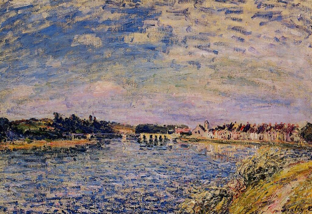Saint Mammes Evening (1885) - Alfred Sisley Tablo