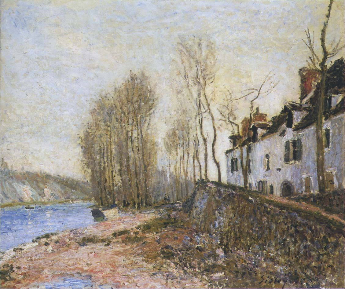 Saint Mammes in Winter - Alfred Sisley Tablo