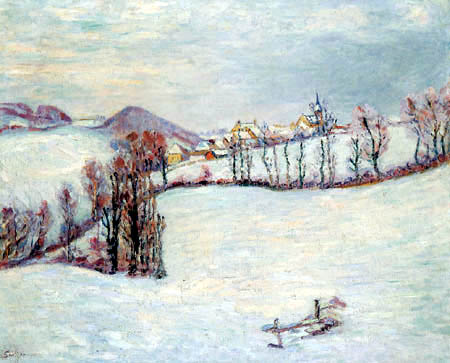 Saint Sauves under the snow (1899) - Armand Guillaumin Tablo