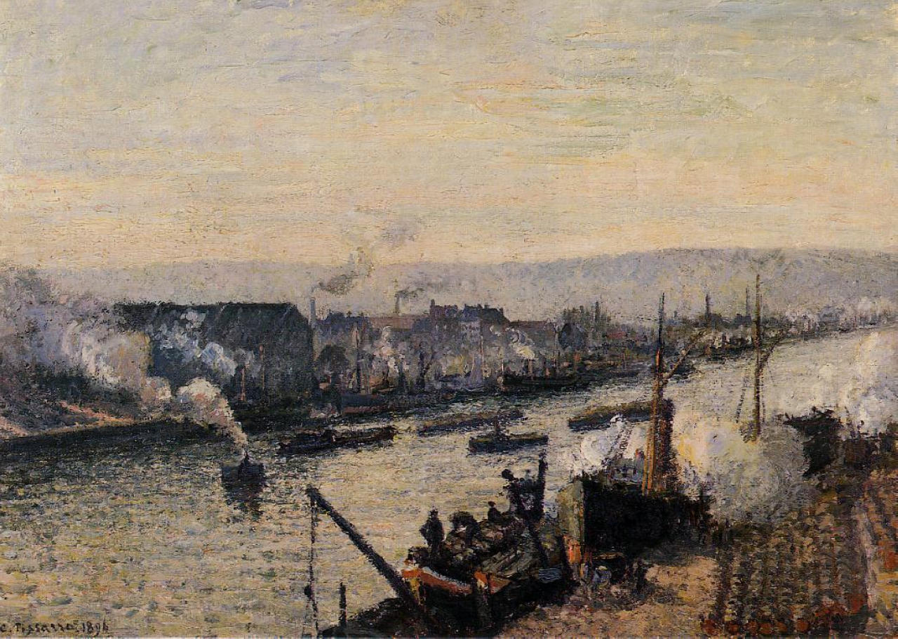 Saint Sever Port, Rouen (1896) - Camille Pissarro Tablo