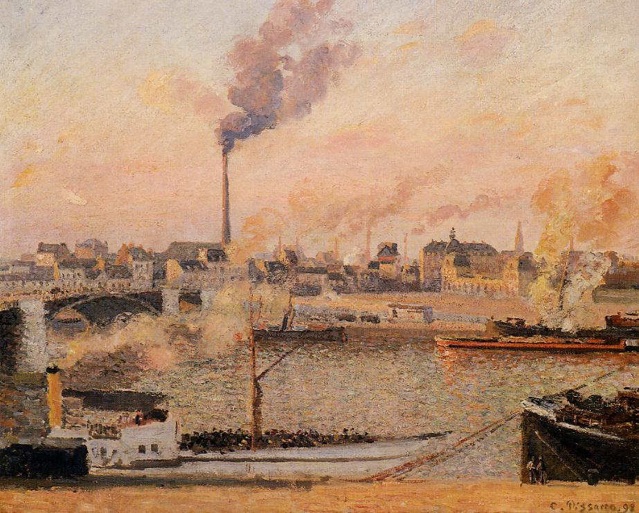 Saint Sever, Rouen Morning, Five O'Clock (1898) - Camille Pissarro Tablo