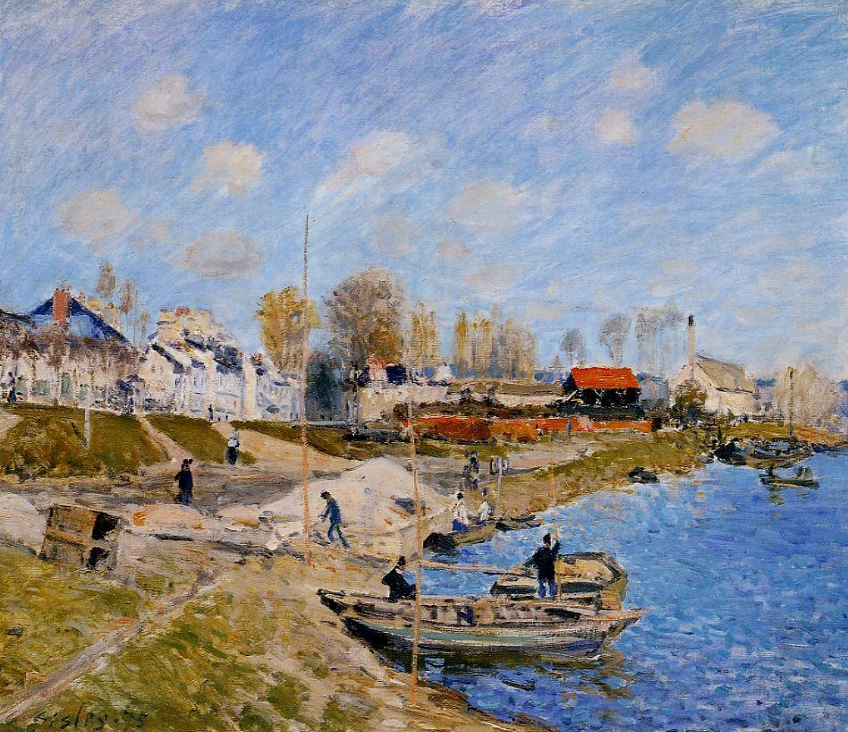 Sand on the Quayside, Port Marly (1875) - Alfred Sisley Tablo