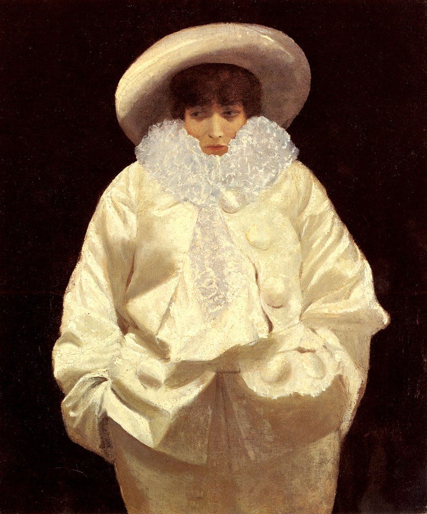 Sarah Bernhardt as Pierrot (1879) - Giuseppe De Nittis Tablo