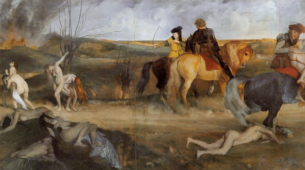 Scene of War in the Middle Ages (1865) - Edgar Degas Tablo