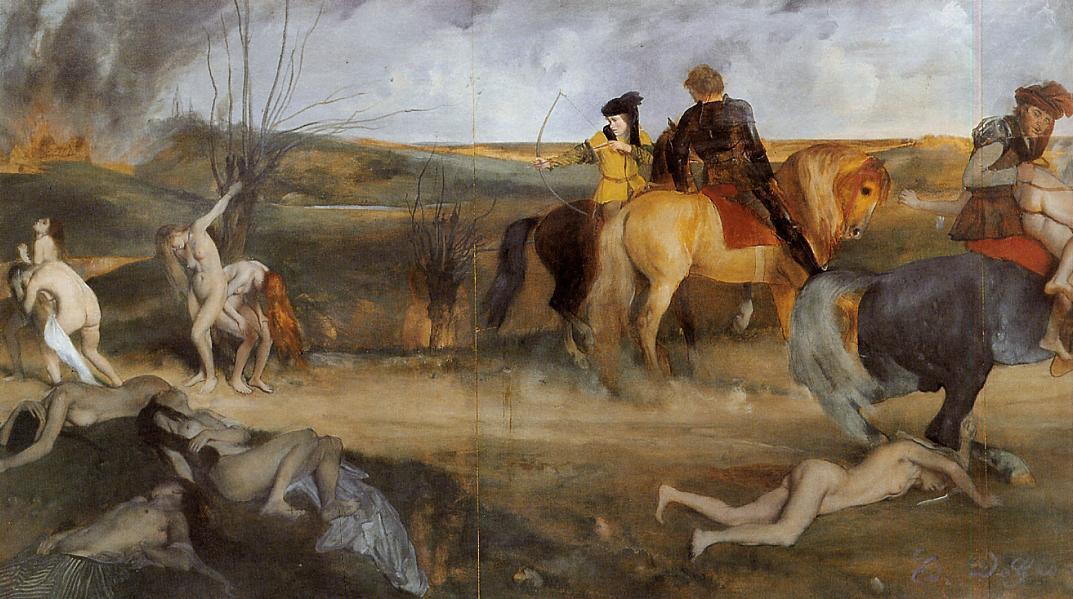 Scene of War in the Middle Ages (1865) - Edgar Degas Tablo