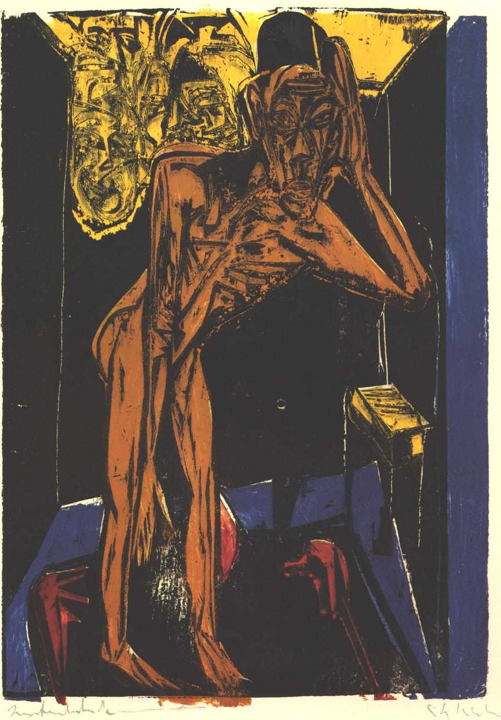 Schlemihl in the Loneliness of his Room (1915) - Ernst Ludwig Kirchner Tablo