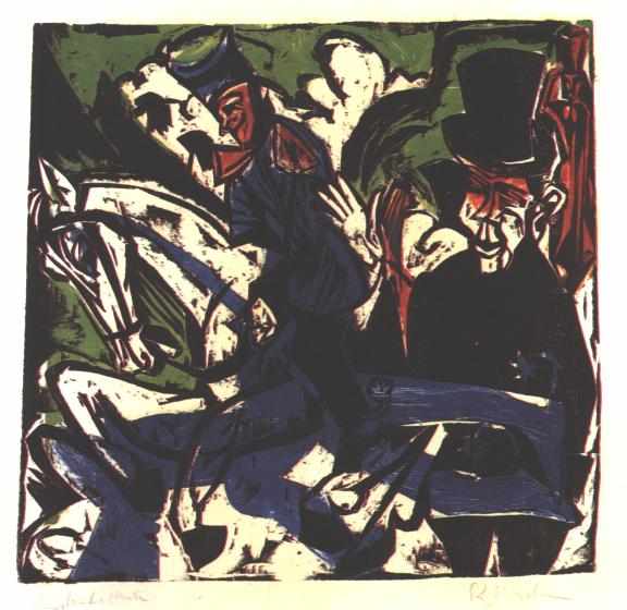 Schlemihls Entcounter with Small Grey Man - Ernst Ludwig Kirchner Tablo