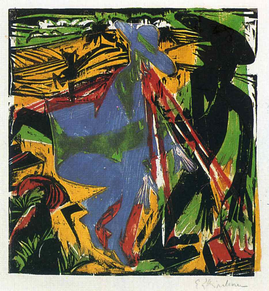Schlemihls Entcounter with the Shadow - Ernst Ludwig Kirchner Tablo