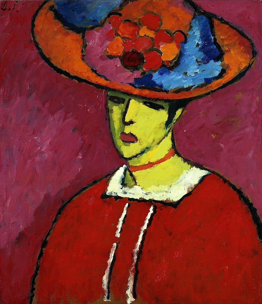Schokko with Wide Brimmed Hat (1910) - Alexej von Jawlensky Tablo