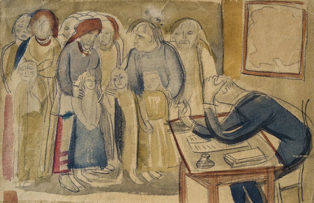 School (1910) - Mykhailo Boychuk Tablo