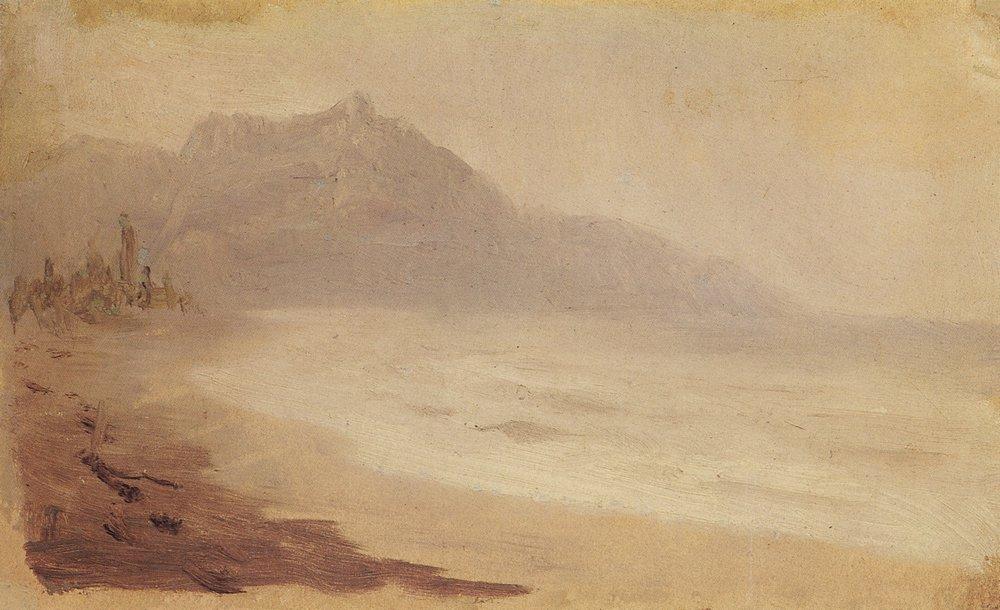 Sea coast. View of Mount Demerdzhi (1880) - Arkhip Kuindzhi Tablo