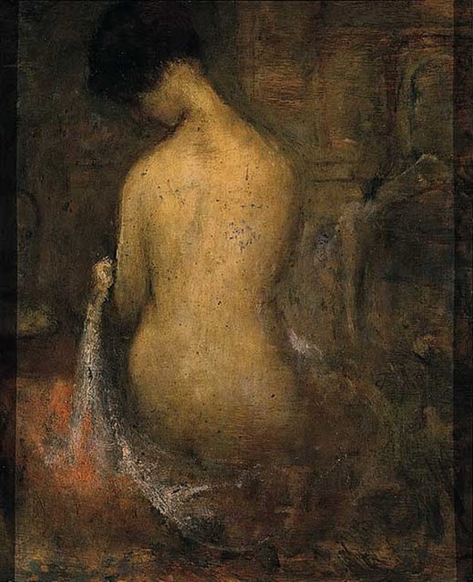Seated Nude - Theophrastos Triantafyllidis Tablo