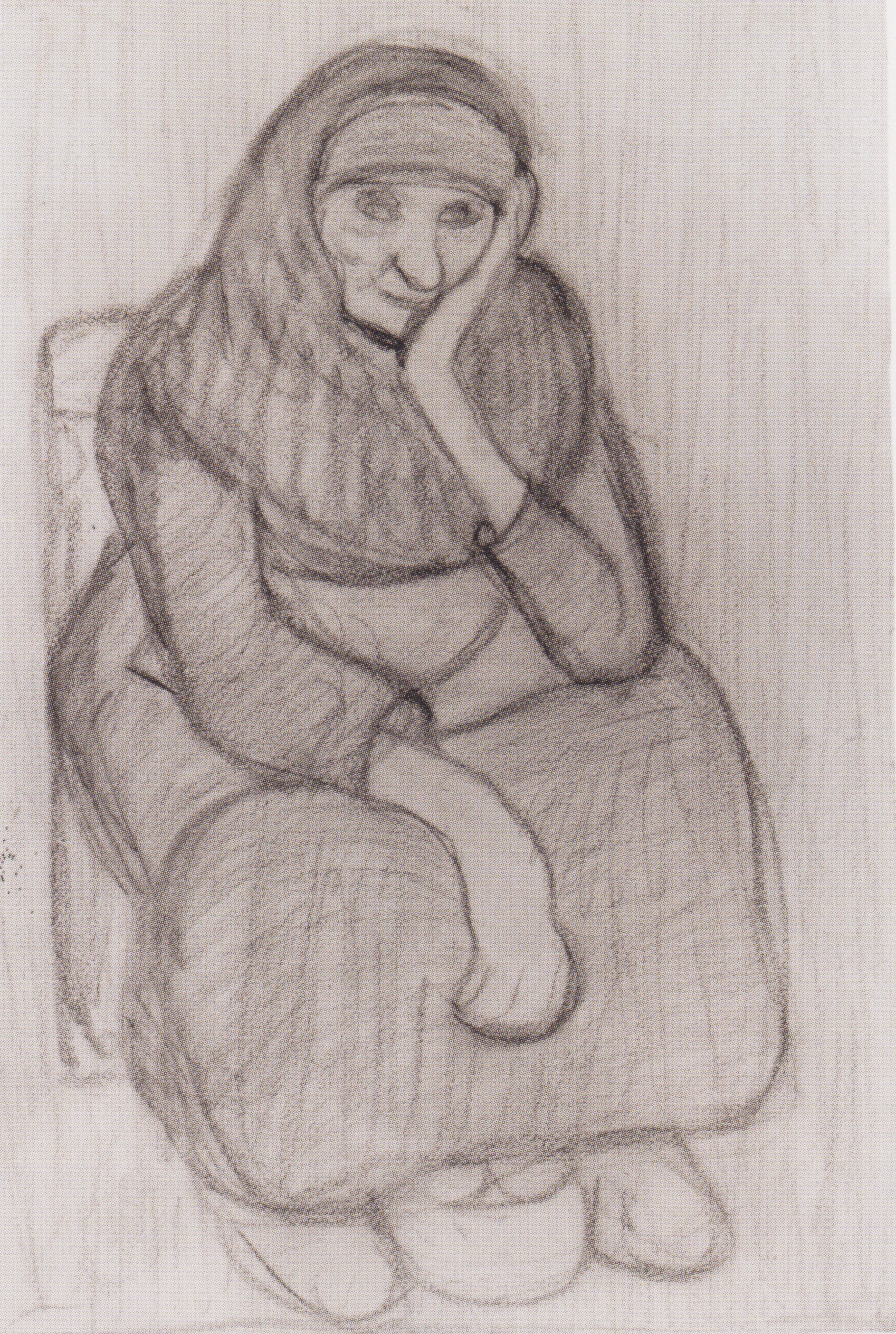 Seated Peasant Woman (1903) - Paula Modersohn-Becker Tablo