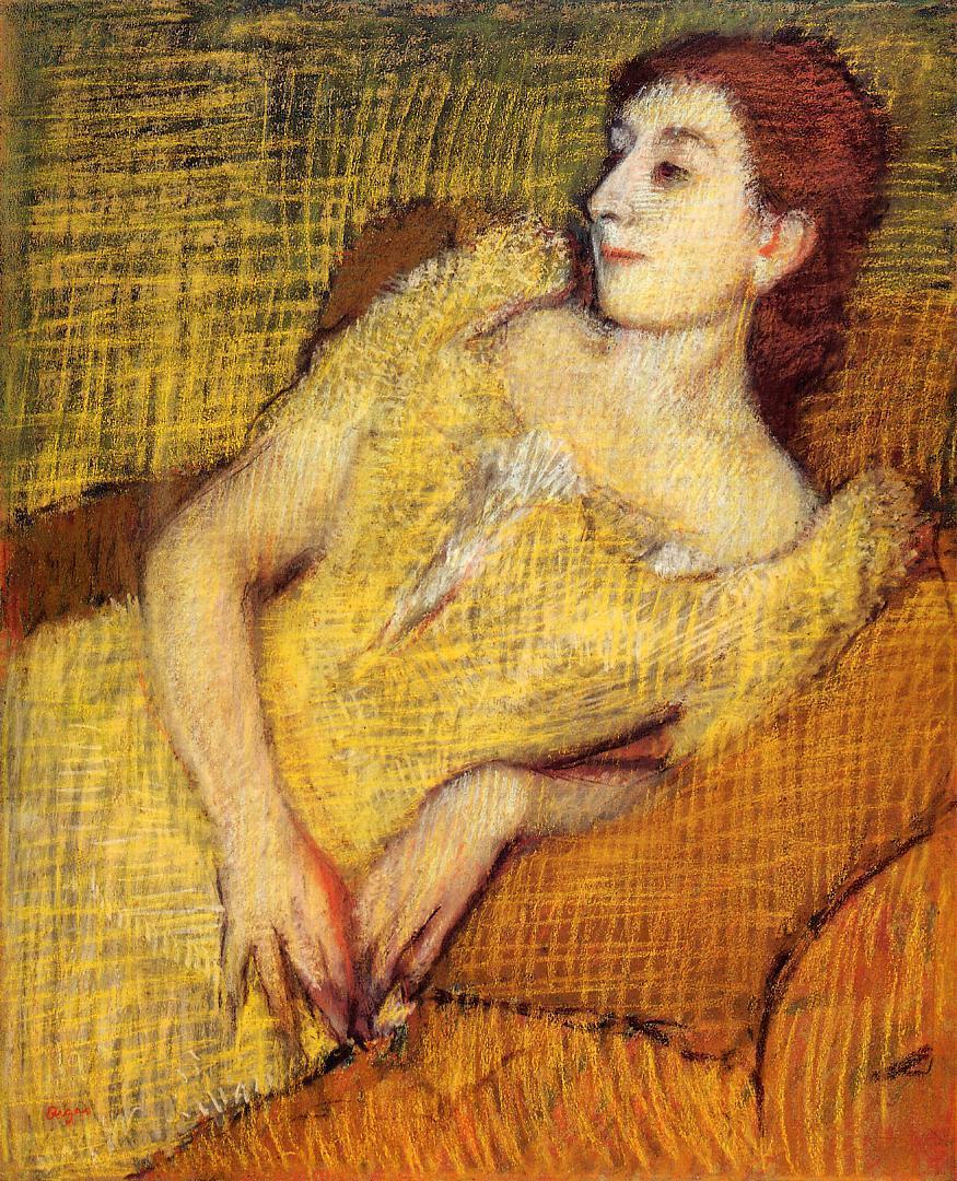 Seated Woman (1895) - Edgar Degas Tablo