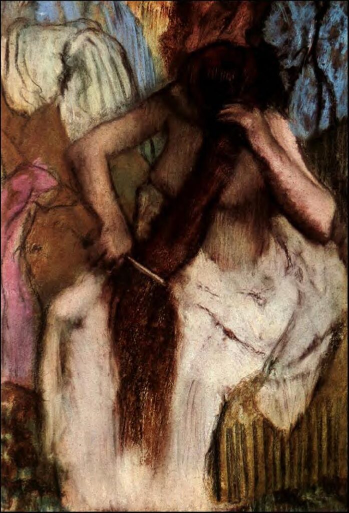 Seated Woman Combing Her Hair (1887) - Edgar Degas Tablo