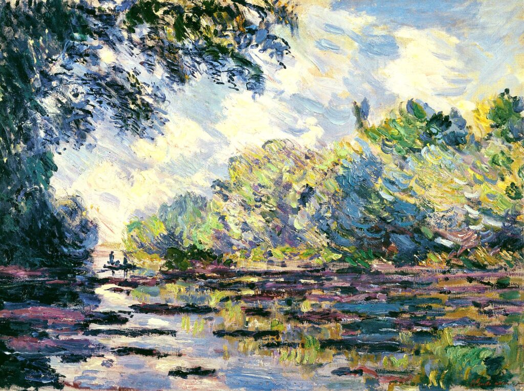 Section of the Seine, near Giverny (1885) - Claude Monet Tablo
